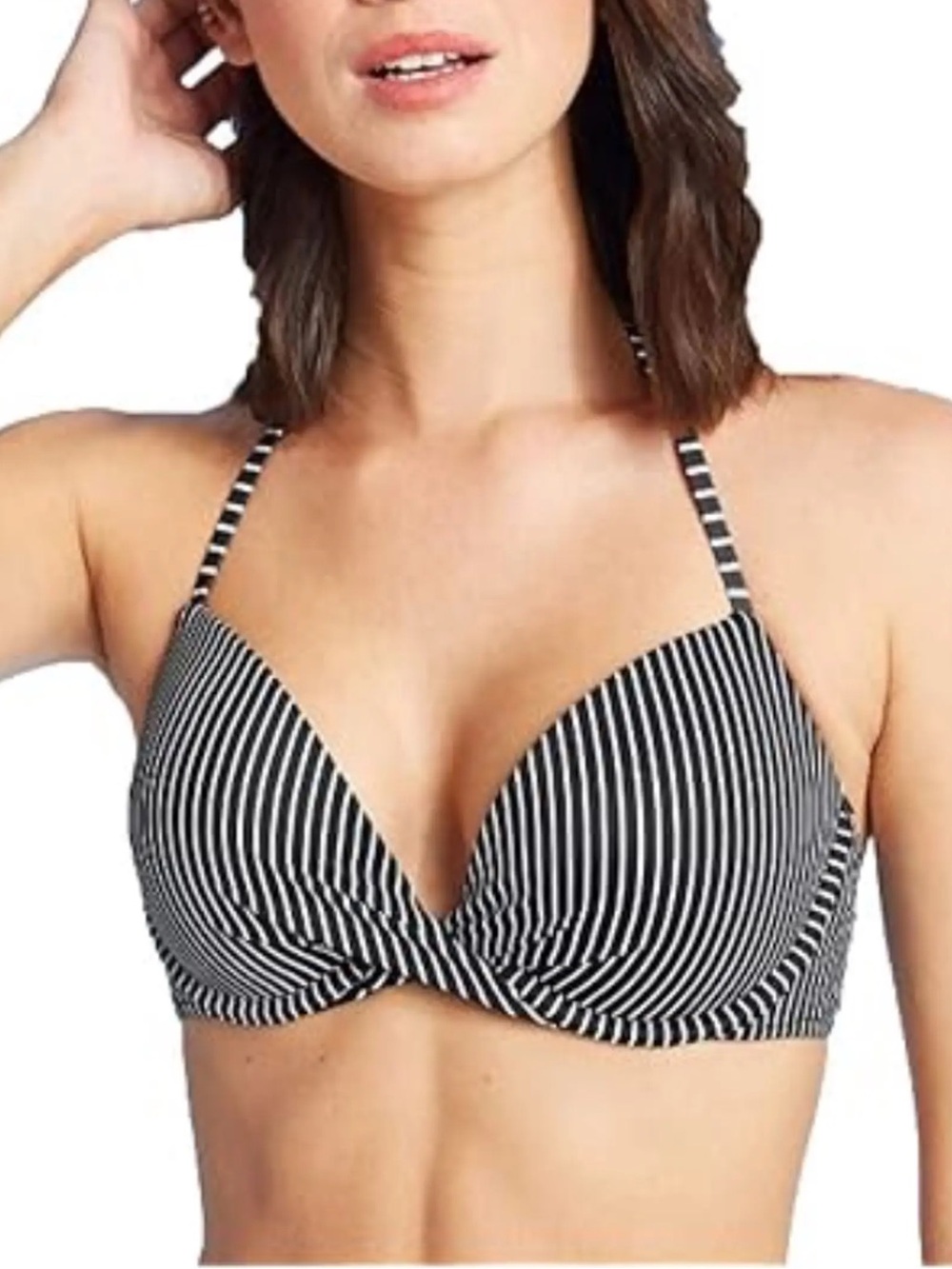 Shade & Shore Striped Bikini Top, Size 36D